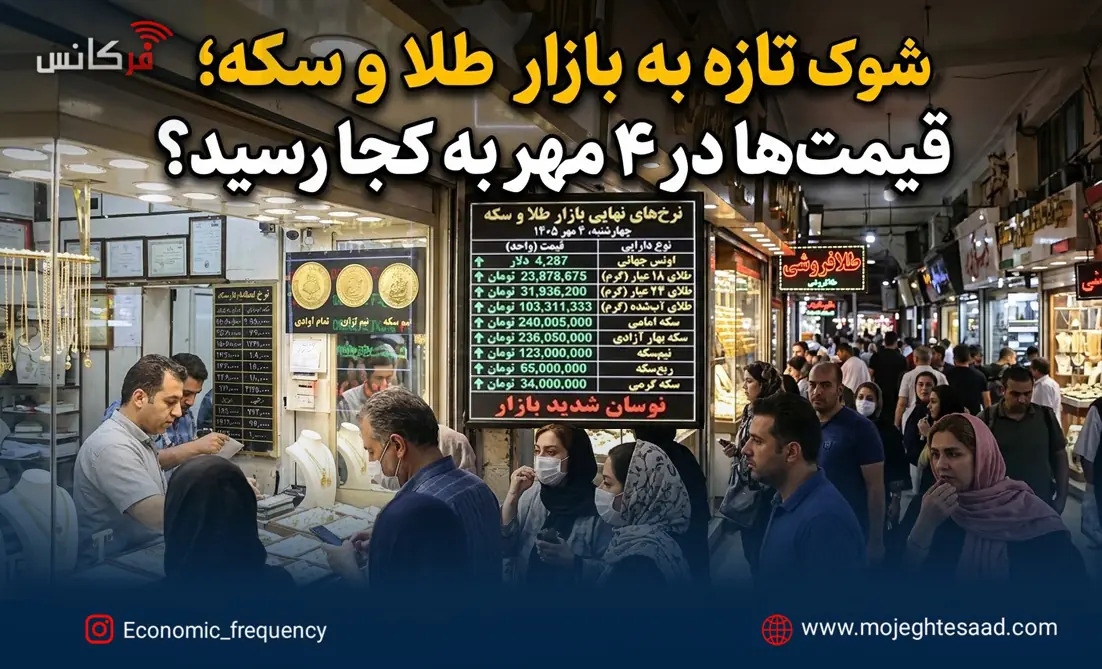 شوک تازه به بازار طلا و سکه؛ قیمتها در ۴ مهر به کجا رسید؟