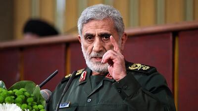  قاآنی: کمربند دفاع را از افغانستان تا یمن و از ایران تا غزه و لبنان محکم می‌کنیم
