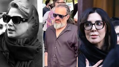  عکس / نگاهی تیپ و استایل بازیگران در مراسم ختم پدر رامبد جوان با عینک های 20 تا 80 میلیونی /  از حامد بهداد و طناز طباطبایی تا فاطیما بهارمست و حامد آهنگی و مهراب قاسم خانی