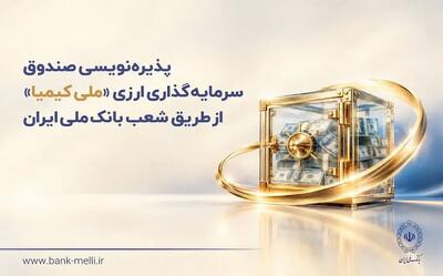  پذیره‌نویسی صندوق سرمایه‌گذاری ارزی «ملی کیمیا» از طریق شعب بانک ملی ایران