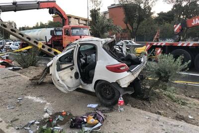  مرگ 2 زن در تصادف پژو 207 با تیر چراغ برق - تسنیم