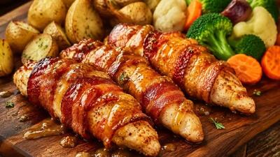  طرز تهیه فیله استریپس بیکن پیچ به سبک رستورانی