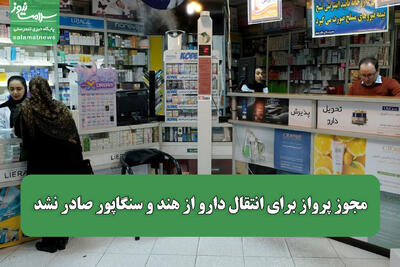  مجوز پرواز برای انتقال دارو از هند و سنگاپور صادر نشد