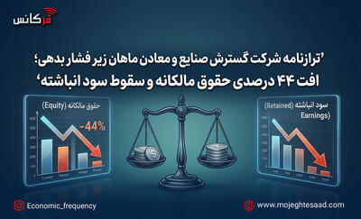  ترازنامه شرکت گسترش صنایع و معادن ماهان زیر فشار بدهی؛ افت ۴۴ درصدی حقوق مالکانه و سقوط سود انباشته
