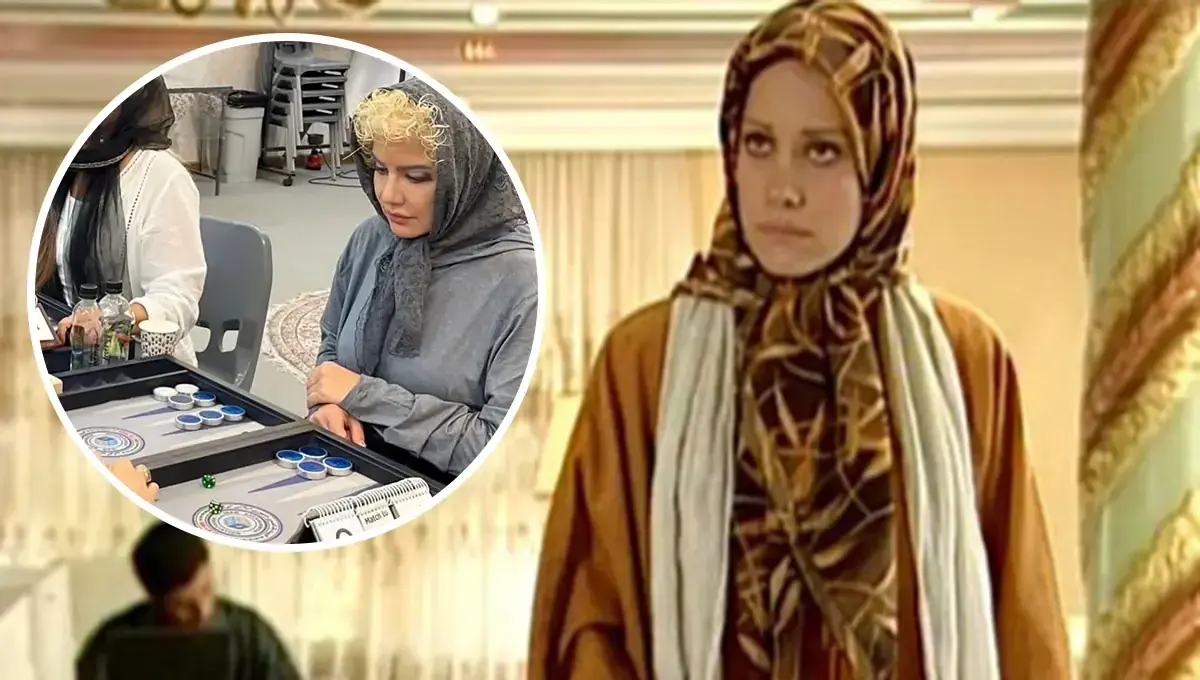  شراره رخام، بازیگر «فقط به خاطر تو» با شلوار چریکی در مسابقات تخته‌نرد (+عکس)