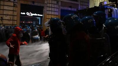  درگیری معترضان با پلیس در رم؛ یک نفر مجروح شد