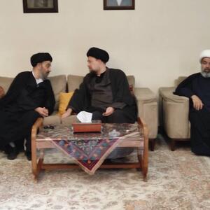  حضور آیت‌الله سید حسن خمینی در منزل آیت‌الله طاهری خرم آبادی+تصاویر