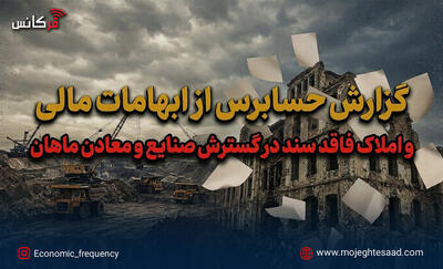  گزارش حسابرس از ابهامات مالی و املاک فاقد سند در گسترش صنایع و معادن ماهان