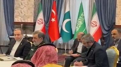 زبان بدن محسن رضایی در ملاقات با مقامات ترک و عرب و پاکستان