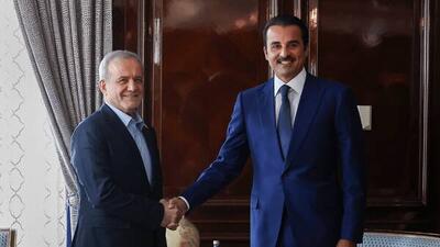  پزشکیان و امیر قطر بر تقویت روابط دوجانبه تأکید کردند