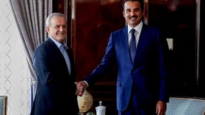  دیدار امیر قطر با رییس جمهور ایران در مسکو