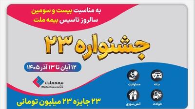  برگزاری «جشنواره ۲۳» بیمه ملت به مناسبت بیست‌وسومین سالروز تأسیس شرکت