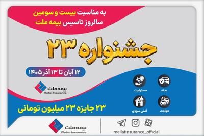  برگزاری «جشنواره ۲۳» بیمه ملت به مناسبت بیست‌وسومین سالروز تأسیس شرکت