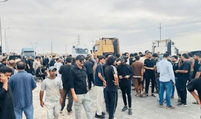  رانندگان معترض عراقی به خیابان آمدند؛ بسته‌شدن مرز چذابه تا کی ادامه دارد؟ | قاچاق مواد مخدر یا پولشویی در این گذرگاه صحت دارد؟ + تصاویر و ویدئو