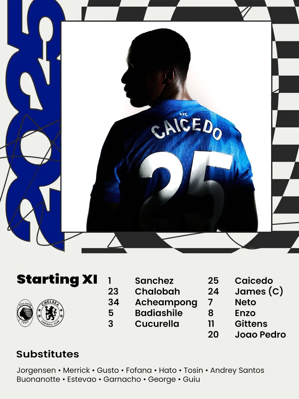 اعلام ترکیب چلسی مقابل آتالانتا + عکس