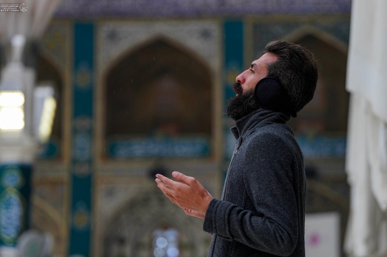 عکس/بارش رحمت الهی در حرم مطهر علوی