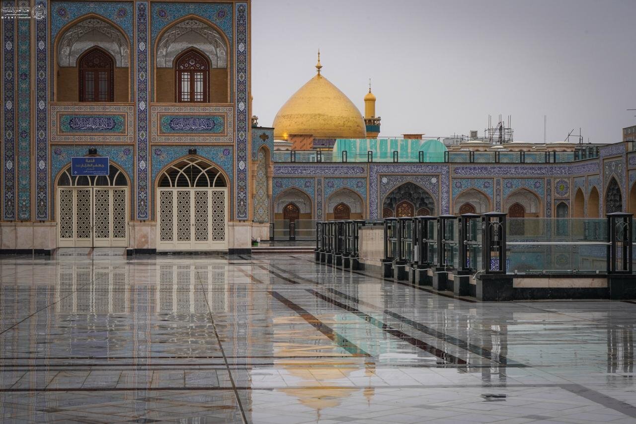 عکس/بارش رحمت الهی در حرم مطهر علوی