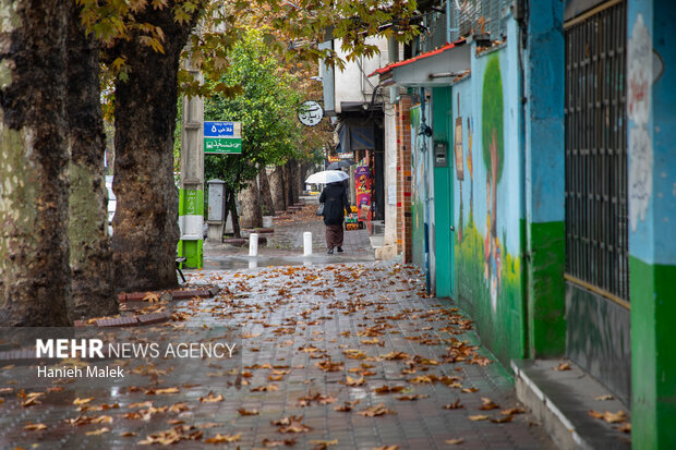بارش باران پاییزی در گرگان