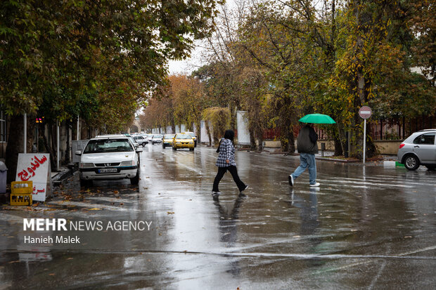 بارش باران پاییزی در گرگان