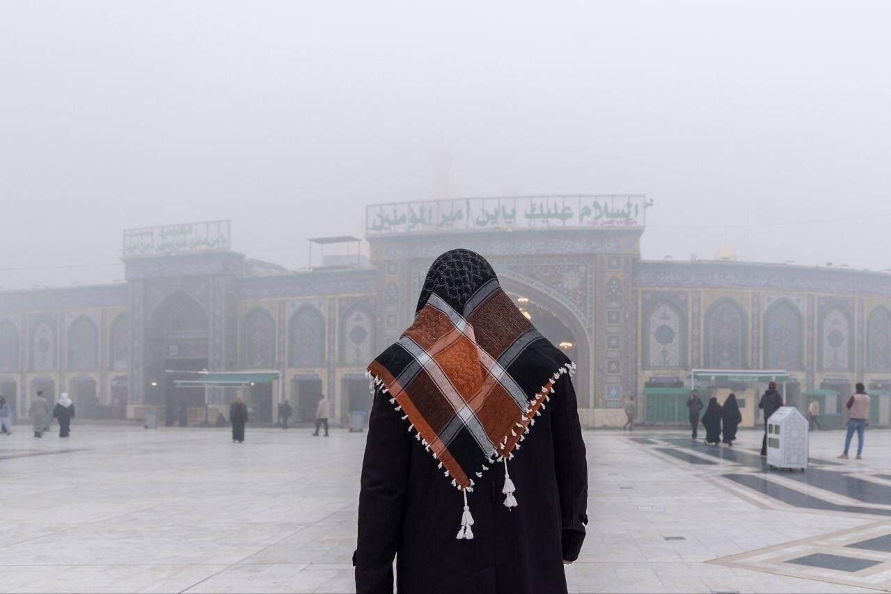 عکس/ بین‌الحرمین غرق در مه