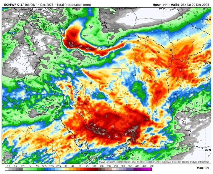 بارش برف و باران در تمام ایران به جز این ۲ استان | صدور هشدار قرمز و نارنجی هواشناسی با ورود سامانه قوی بارندگی به کشور