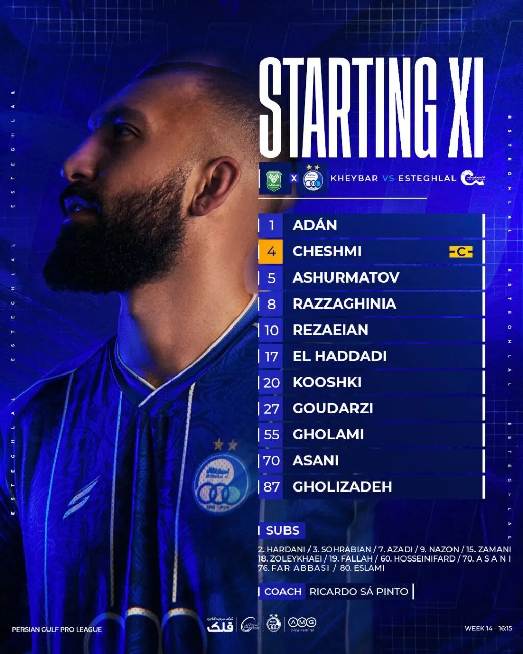 اعلام ترکیب استقلال برای دیدار مقابل خیبر خرمآباد