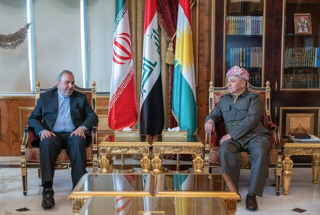 رایزنی سفیر ایران در عراق با مسعود بارزانی