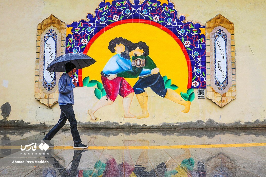 بارش باران پاییزی در شیراز