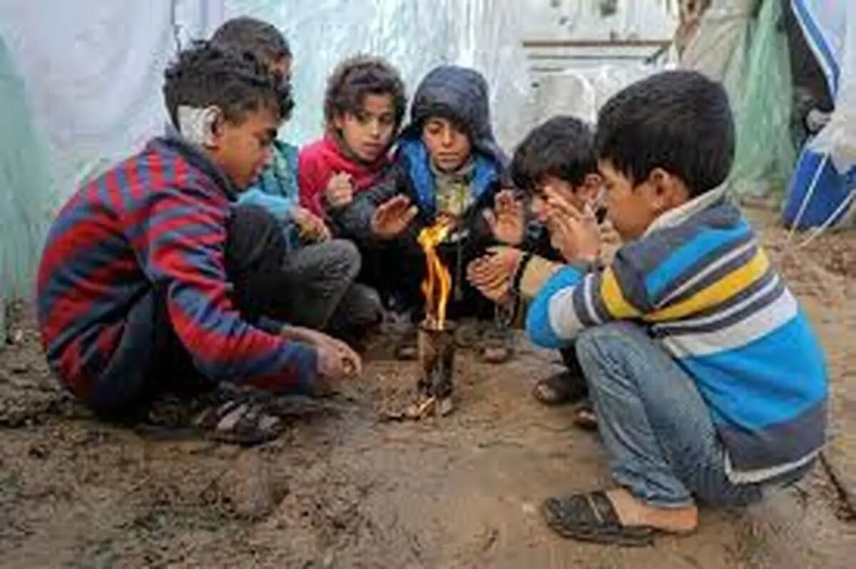 روایت دردناک کودکان فلسطینی: از سرما درحال یخ زدنیم و چادر و لباس گرم نداریم + فیلم