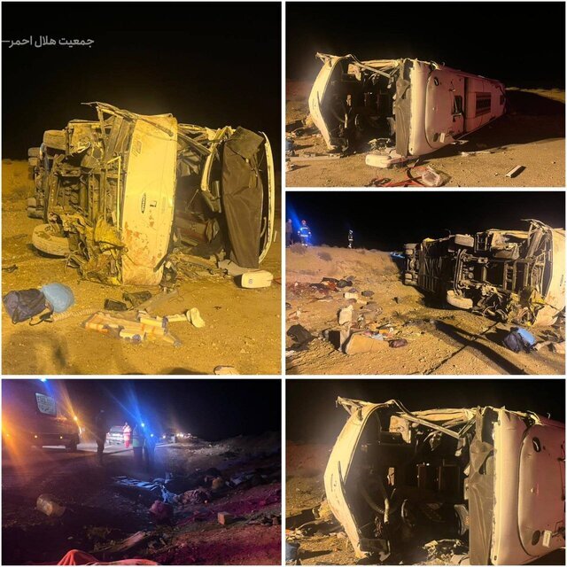 افزایش جانباختگان واژگونی اتوبوس در محور نطنز ـ اصفهان