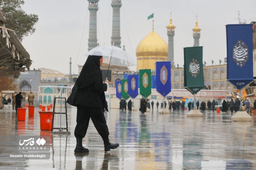 طراوت باران پاییزی در قم