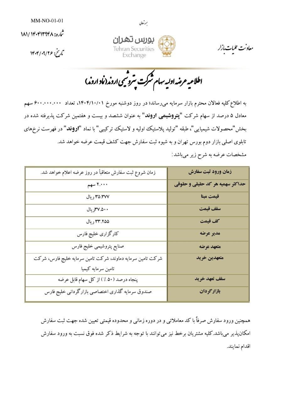 زمان عرضه اولیه غول بزرگ بورسی اعلام شد | برای خرید سهام پتروشیمی الوند چقدر نقدینگی نیاز است؟