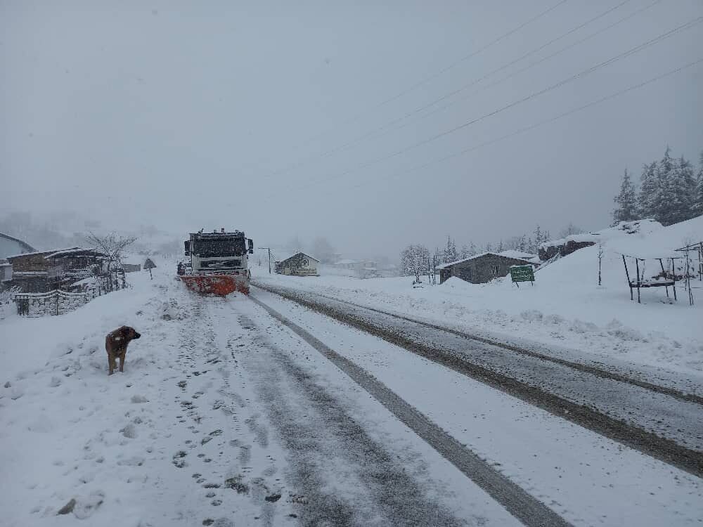 تردد در تمامی محورهای کوهستانی رضوانشهر فقط با زنجیر چرخ امکان‌پذیر است|فیلم