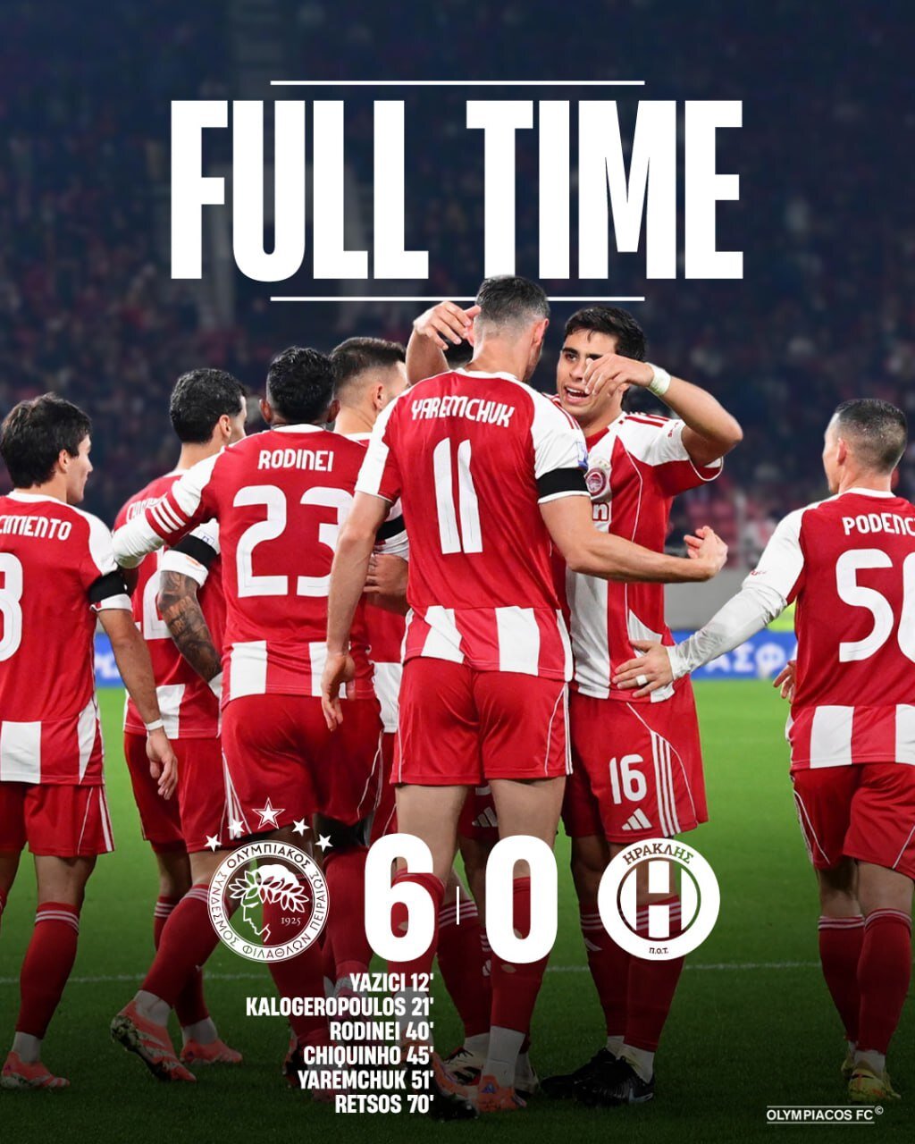 طارمی آمد، المپیاکوس با 6 گل صدرنشین شد