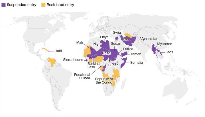 آنچه درباره محدودیتهای ترامپ برای سفر شهروندان خارجی به آمریکا میدانیم