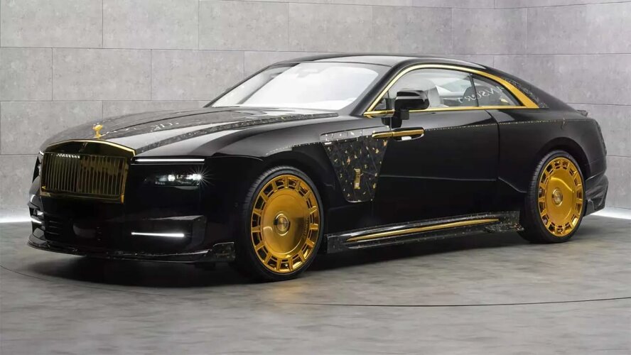 رولزرویس اسپکتر منصوری، ترکیب طلا و فیبر کربن با صدای اگزوز مصنوعی!