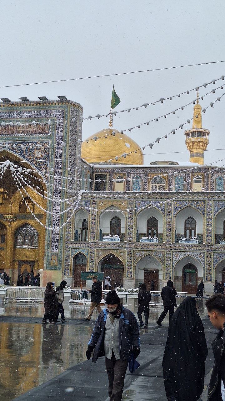 تصاویر برفی از امروز حرم رضوی