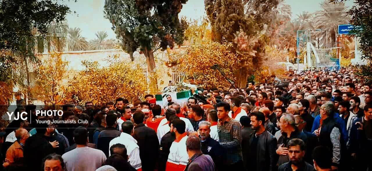 تشییع و تدفین امدادگر فداکار جهرمی محمد قربان + تصاویر