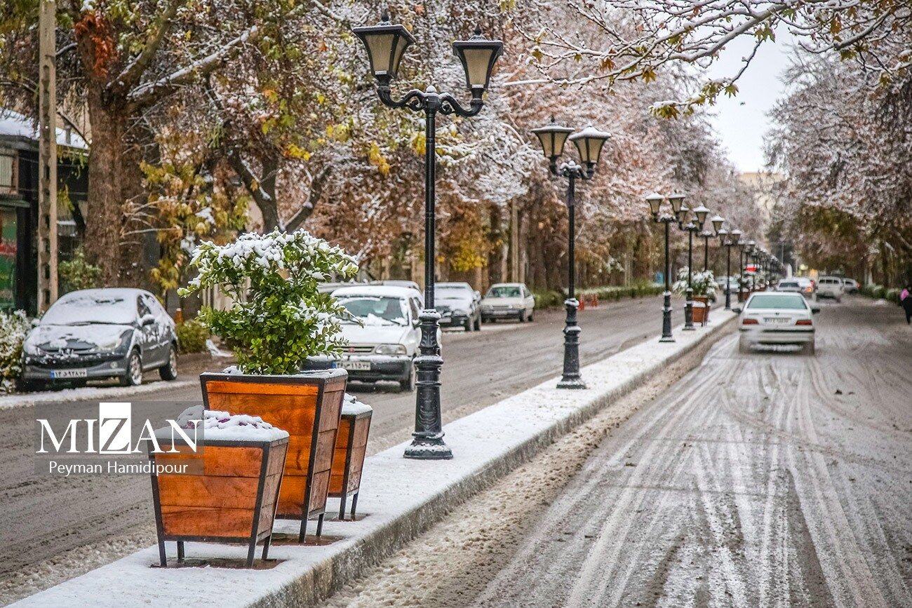 بارش برف در آخرین روز پاییز در بجنورد