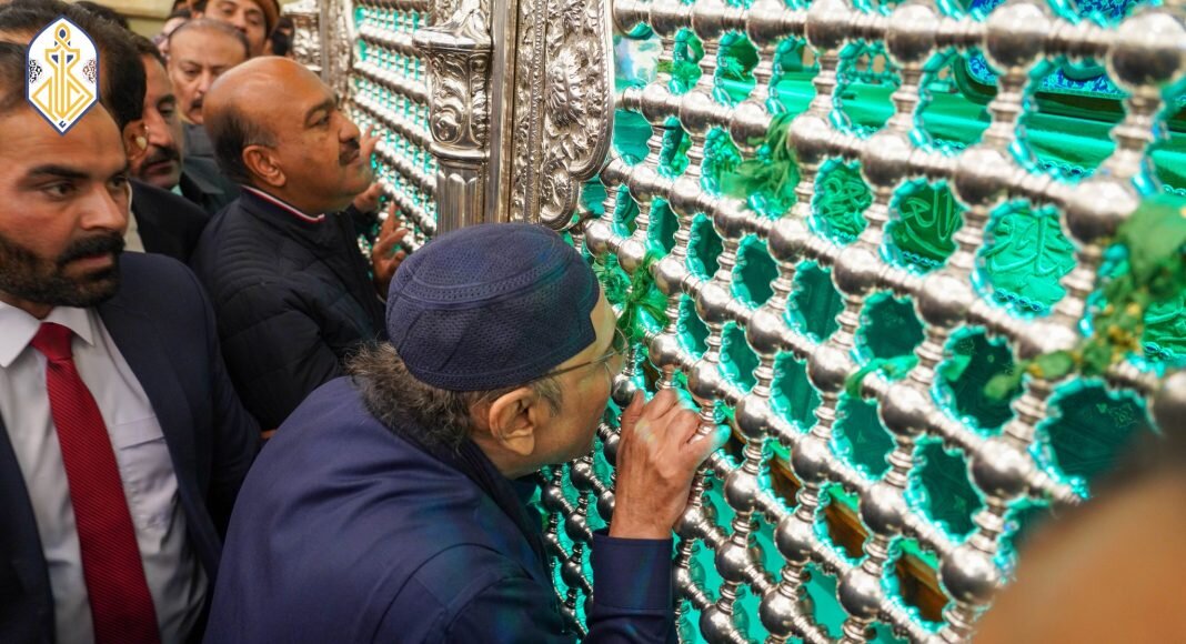 زیارت رئیسجمهور پاکستان از حرم مطهر امامین کاظمین