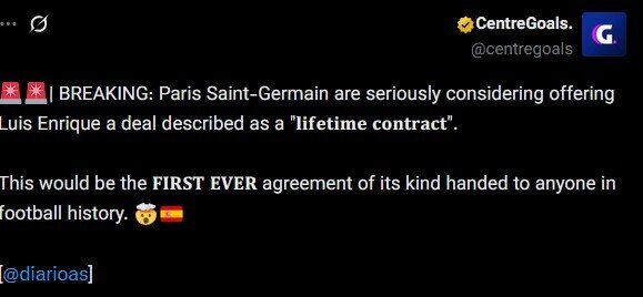 پیشنهاد قرارداد مادام‌العمر به سرمربی تیم پاری‌سن‌ژرمن