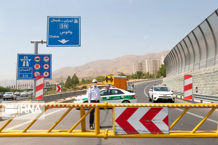 تردد خودروها در آزادراه تهران شمال و جاده چالوس تا ساعت ۱۹ ممنوع است