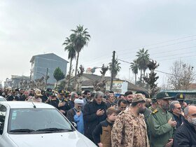 پیکر شهید مرزبانی «امیرحسام جوینده» در صومعهسرا تشییع و به خاک سپرده شد