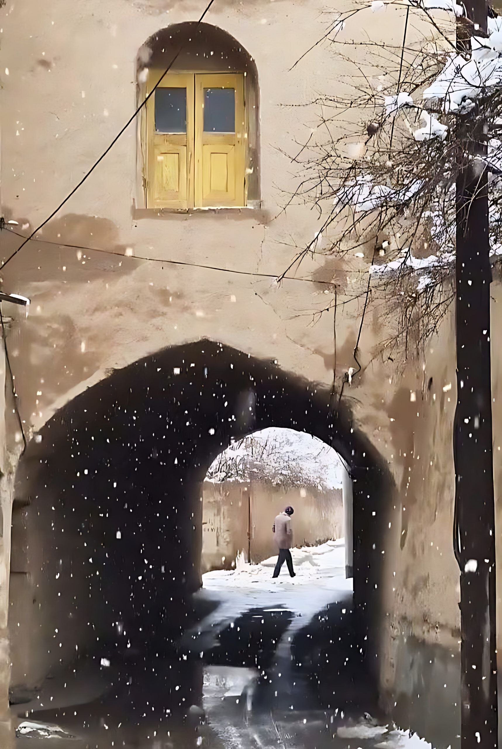 کوچه‌پس‌کوچه‌های تفت در دو فصل متفاوت