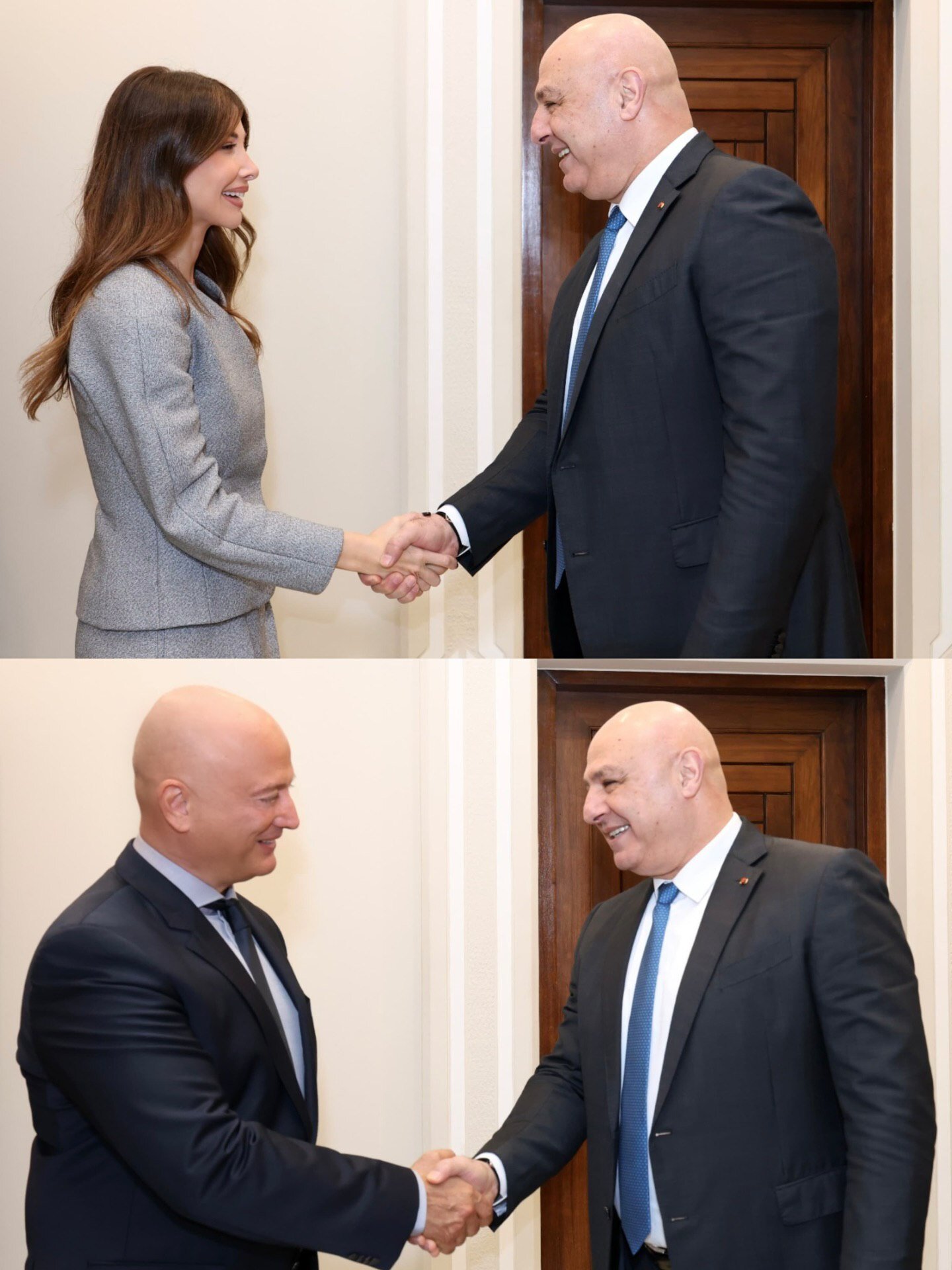 چهره ها/ پوشش متفاوت نانسی در دیدار با رئیس‌جمهور لبنان