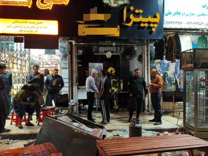 ۸ مصدوم در انفجار بر اثر نشت گاز در یک پیتزا فروشی بندرعباس