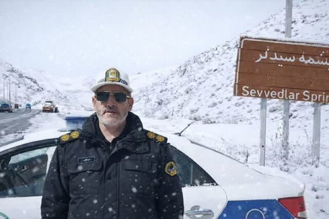 کندی تردد در جاده قدیم میانه-هشترود به دلیل بارش برف و کولاک