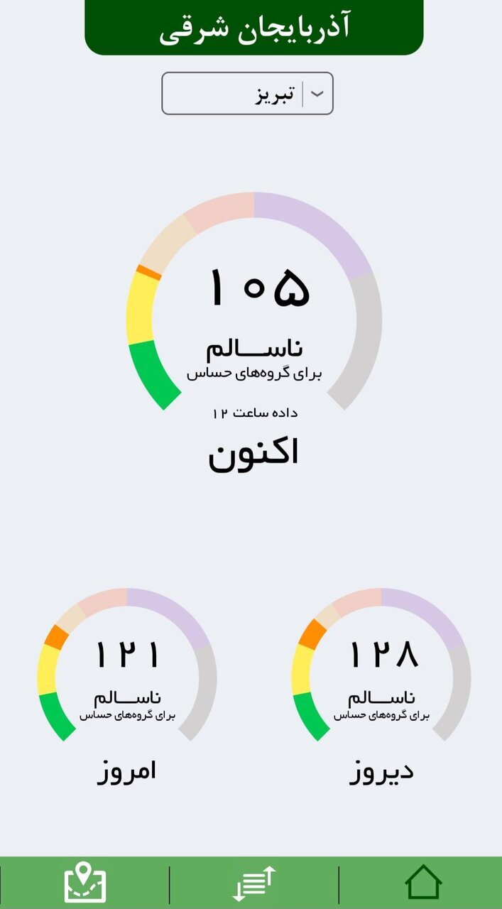هوای تبریز برای گروههای حساس ناسالم شد