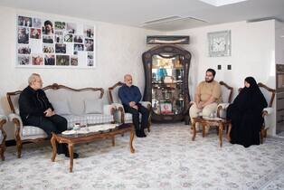 دیدار لاریجانی با خانواده فرماندهان شهید هوافضای سپاه + عکس