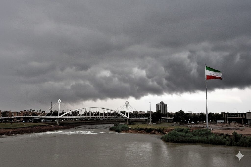 ابر سیاه در آسمان اهواز + فیلم